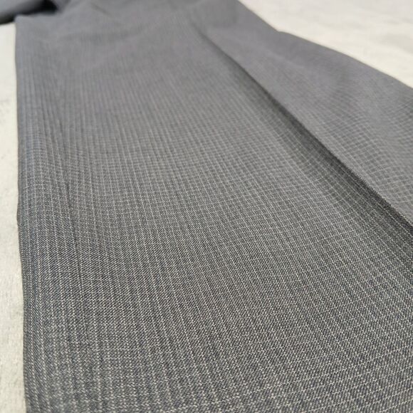 Lauren Ralph Lauren Dress Pants Mens 36x32 Gray Wool Checked Pleated Straight - Picture 2 of 10